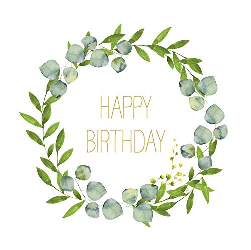 20 Servietten Happy Birthday im Kranz | Geburtstag | Tischdeko 33x33cm Cover