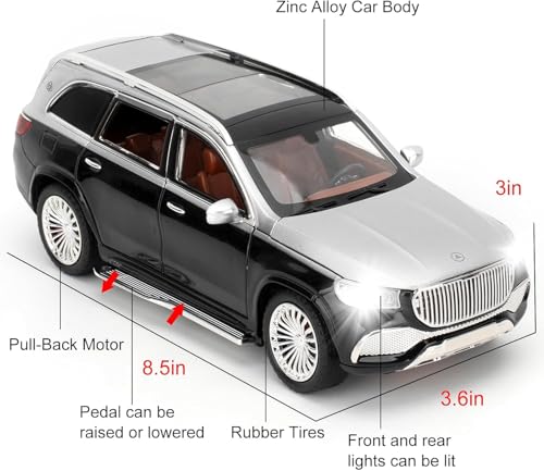 Image of LONGMIRE Metal Pull Back Diecast Car Pull Back Model with Sound Light Boys Gifts Toys for Kids Pack of 1, Multicolor (GLS 600)