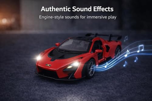 Image of Brand Conquer Defender 1:36 Diecast Model | Openable Doors, Bonnet & Boot for Kids and Collectors | Alloy Metal Car Toy | Perfect for Play & Display (Mclaren Senna Red)