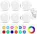 Cadrim Puck Lights, LED Color Changing Puck Lightings and Dimmable Under Cabinet Lights Battery Powered Under Counter Lights with 2 Wireless Remote Controls for Kitchen(6 Pack)