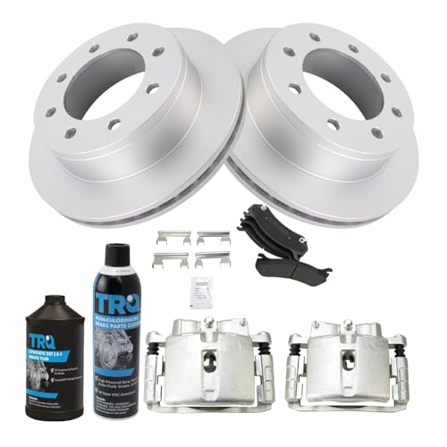 Image of TRQ Rear Brake Pad & Rotor Kit Compatible with 2001-2013 Chevrolet 1999-2013 GMC