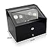 JIIPOREGJ Watch Winder Household Automatic Mute Motor Fashion 4+6 Table Shaker Storage Box Gift Mechanical Winding Watch Box Black Gift