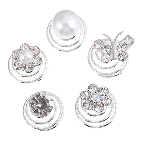 WOONEKY 結婚式用ブライダルヘアコーム 60個 ウェディングヘアアクセサリーセット スパイラルヘアクリップ ガールズヘアアクセサリー ウェディングヘアクリップ 花嫁