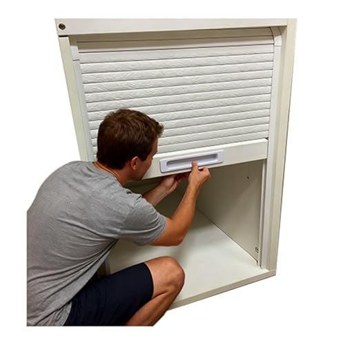 GOCHUSX Tambour Door Cabinet, Roll Up Wardrobe Doors Retractable, Retractable Closet with Track for Closet Cupboard Wardrobe RV(50x66cm(19.6x25.9in))