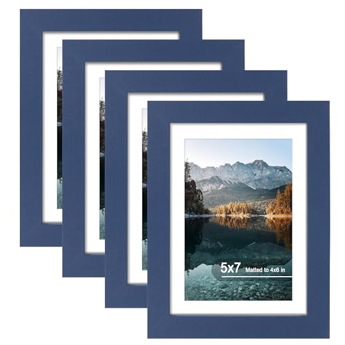 SZYUU 5x7 Picture Frame Set of 4, High Definition Real