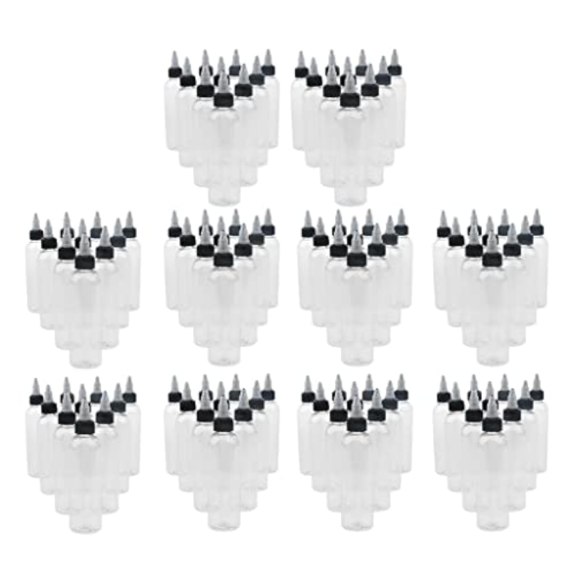 100x Empty ABS Squeeze Bottle with Twist Top Cap Applicator