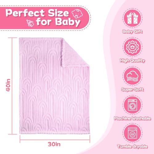 Image of Ultra Soft Fleece Baby Blanket,Swaddle & Receiving Blankets for Newborn Infant, Lightweight Breathable Nursery Nap Blanket for Crib Stroller, for Boys & Girls Rainbow 30 inchx40 inch Purple
