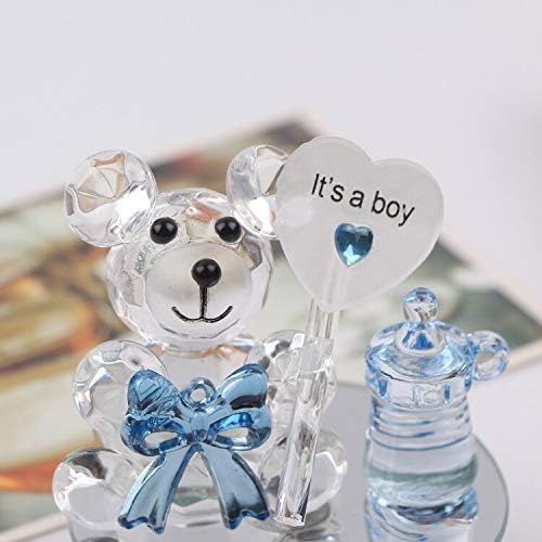 YWEHAPPY K5 Crystal Bear Nipple Baptism Baby Shower Souvenirs Party Christening Gift Wedding Favors and Gifts For Guest 3 PCS BLUE