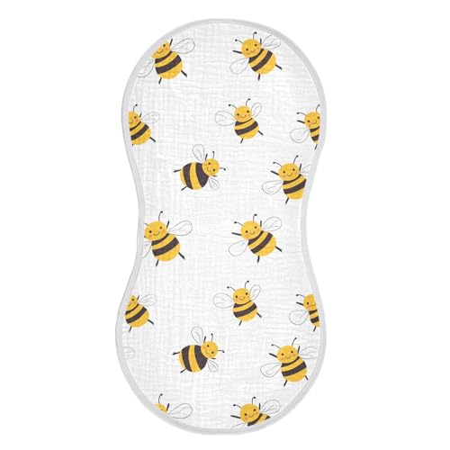 vvfelixl Cute Funny Bumblebee Burp Cloths for Baby Boy Girls Baby Washcloths Burp Rags 1 Pack