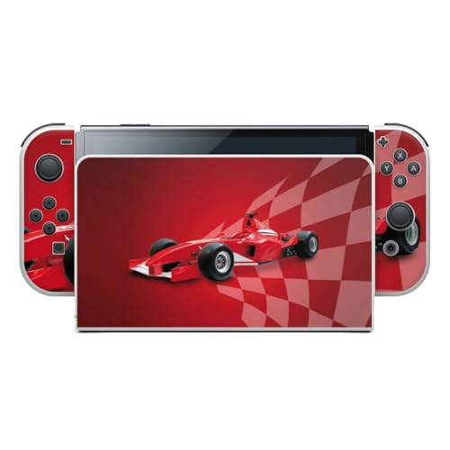 DeinDesign Skin Nintendo Switch OLED Rennwagen Rot