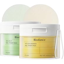 Biodance Brightening & Calming Toner Pads Duo Set Vita Niacinamide & Sea Kelp, Dark Spot Correcting, Sebum Control Korean Skincare Set for Face, Korean Skin Care, Skin Care Set