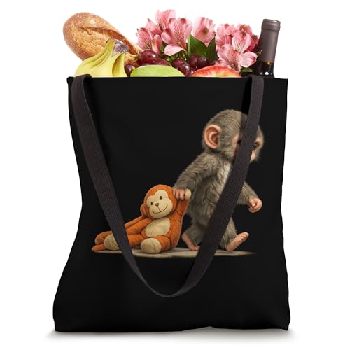 Bolso Tote de Peluche Baby Macaque Monkey Punch miniatura 4