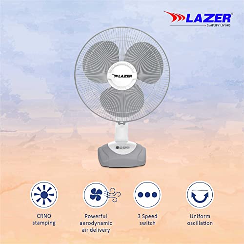 Image of Lazer X-Cel Air 400mm Table Fan (White Grey)