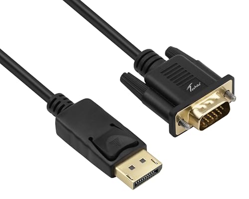 Image of Techie DisplayPort to VGA Cable 1.8m | DisplayPort 1.2 to VGA Analog Video Converter Cable, Full HD 1080p 60Hz, Plug-and-Play Display Adapter for Laptops, PCs & Projectors, ABS Body (Black)