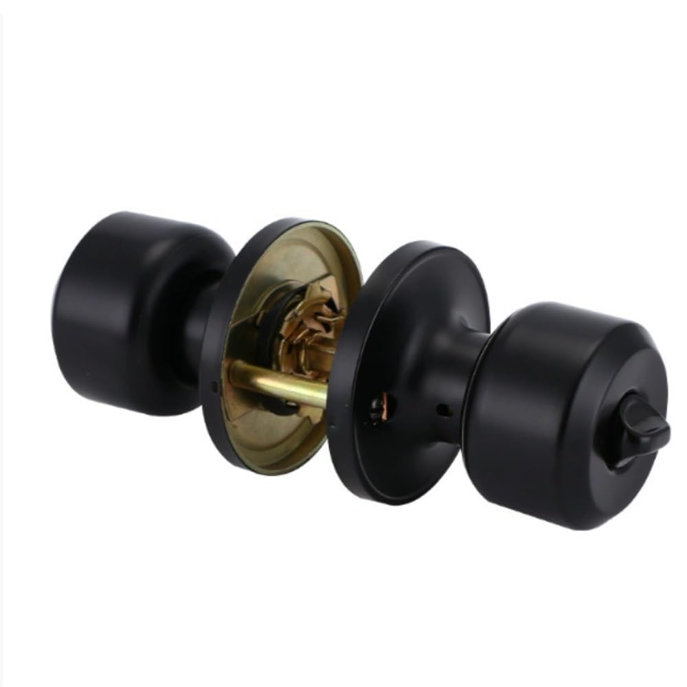 Juaksqzyi Black Door Levers Matte Door Knobs With Lock And Keys Interior/Exterior Door Knob For Bedroom Or Bathroom Entry Door Lock Deadbolt Set(Without Keys)