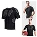XEGZLH Mens Padded Short Sleeve Chest Rib Heart Guard Protector Protective Compression T-Shirts for Football Baseball Softball