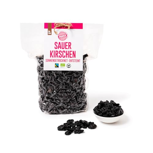 PAKKA - Cerezas ácidas secas premium ecológicas de comercio justo, sin azúcar añadido, recolectadas de forma silvestre directamente por pequeños agricultores de Samarcanda, Uzbekistán, veganas (1 kg)