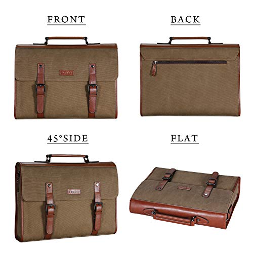 Banuce 13.3 inch Laptop Messenger Bag for Men Vintage Canvas Briefcase Tote Tablet Satchel Shoulder Bag