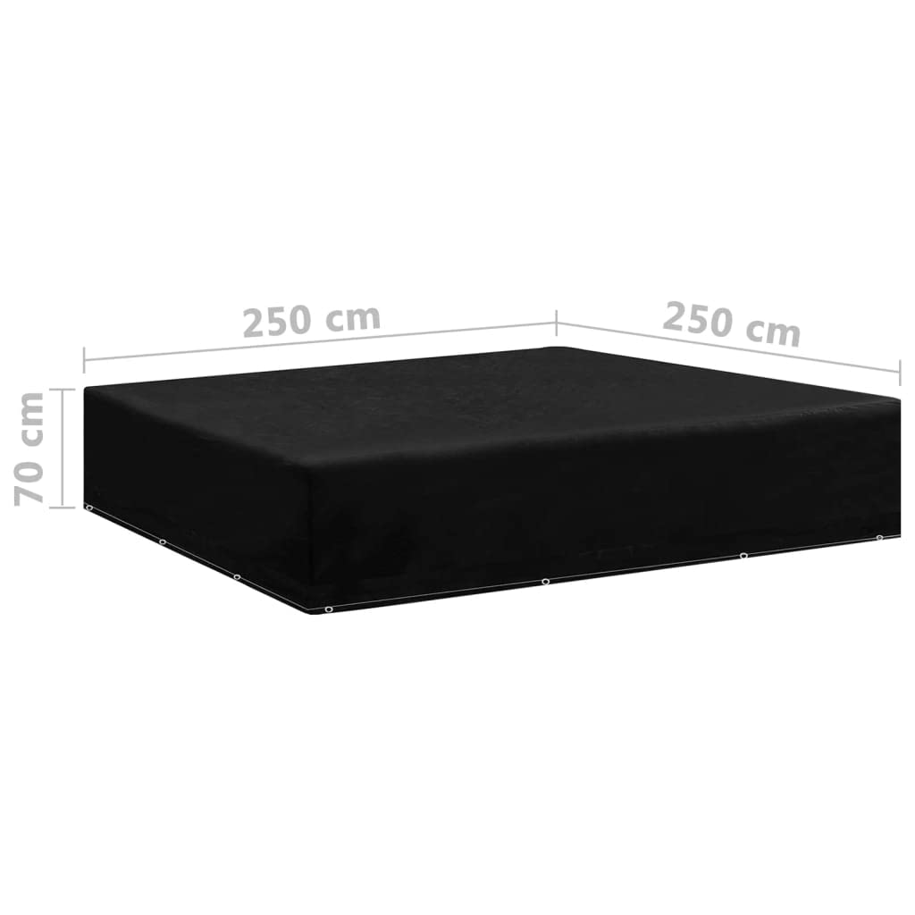 Rattan Gartenmöbel Schutzhülle 2 Stk. 12 Ösen Abdeckplane 250x250x70 cm, Abdeckhaube für Gartenbank Tisch, PE Plane wasserfest UV-beständig reißfest