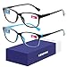 K KENZHOU Blue Light Blocking Computer Glasses Decrease Eye Eyestrain Unisex(Women/Men) Glasses with Spring Hinges Nerd Reading Gaming Glasses(C1C3)