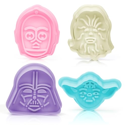 Lot de 4 Emporte Piece, Moules à Biscuits Enfants, 3D Emporté Pièce Patisserie en Plastique, Cookie Cutter Colorés, Moule à Cookie pour Halloween, Noël, Fête Anniversaire Enfant