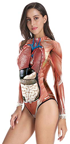 Sister Amy Womens Long Sleeve Zip Printed Zipper Surfing One Piece Swimsuit Bathing Suit2