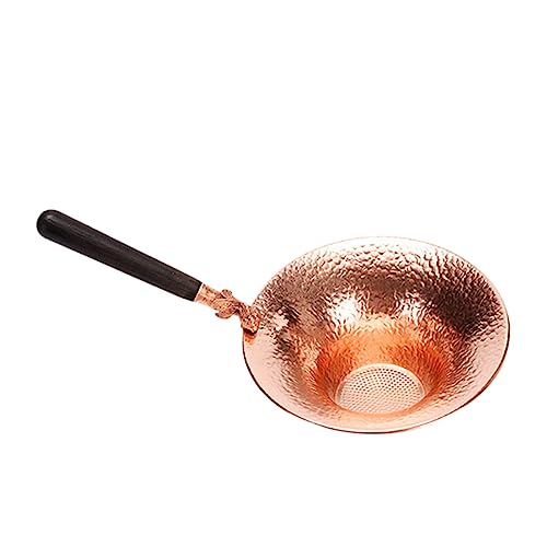 Alipis Tea Infuser Tong with Gold Fish Pattern Fine Mesh and Wooden Handle for Loose Leaf Tea Brewing at Home