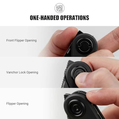 Image of Vosteed Corgi V Pocket Knife - 2.36 inch 14C28N Black Stonewash Blade - Patented Vanchor Lock, Black Aluminum Handle - EDC Knife Camping Folding Knife - A3701