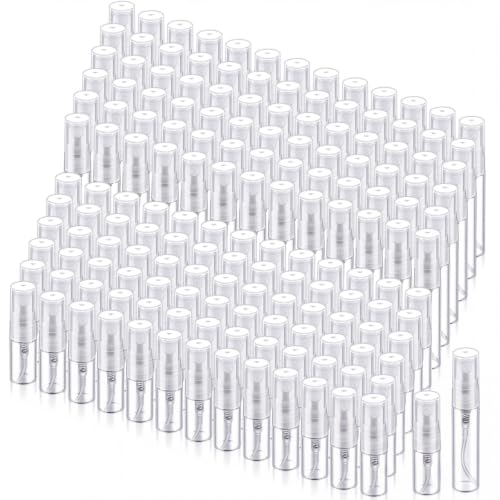 Zhehao 200 Pcs Mini Spray Bottles, Perfume Bottle, Clear Cap, 2 Ml, 5 Ml