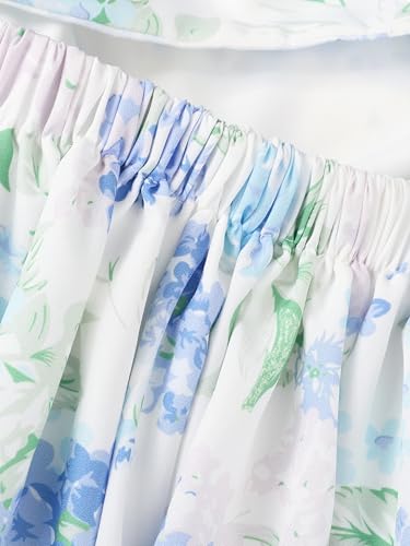 Flofallzique Floral Girls' Dress Summer Ruffle Sleeve Tie Back Casual Boho Sundress for Birtrhday Tea Party4