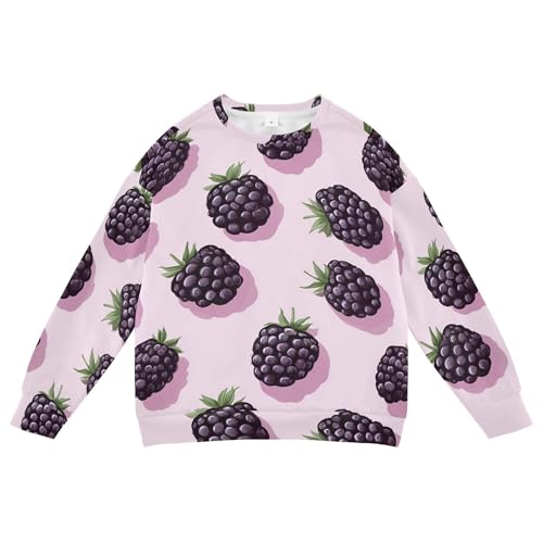 JUNZAN Sweet Blackberries Fruit Blush Little Kids Sweatshirt Hoodie Crewneck Outerwear for Kids Party 4T