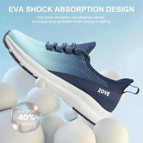 Image of ZOVE Wide Toe Box Shoes Women Extra Wide Width Sneakers Ultra Light Road Running Shoes Non-Slip Tennis Sneakers Breathable Walking Athletic