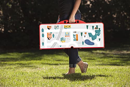 Image of Picnic TIME Portable Folding Picnic Table with Seats for 4, Collapsible Aluminum Table with Benches & Umbrella Hole, Lightweight Foldable Table for Camping, Travel, Backyard, Tailgating | with Umbrella Hole