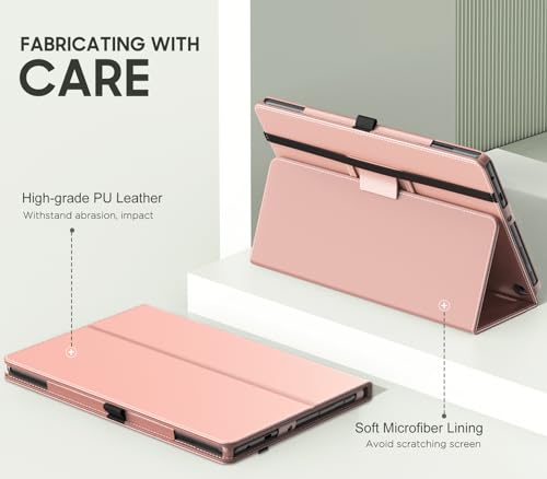 Image of MoKo Case for 10.1 inch Amazon Kindle Fire HD 10 & 10 Plus Tablet(13th /11th Generation, 2023 /2021 Release), Slim Folding Stand Cover with Auto Wake /Sleep, Rose Gold