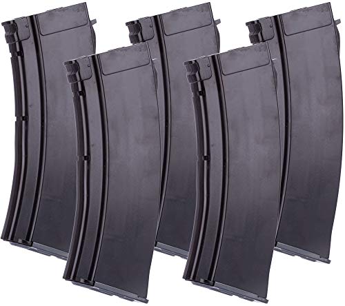Evike Airsoft - MAG 100 Round Mid-Cap Mag for AK Series AEG Airsoft (Color: Plum / 5.45 Style/Package of 5)