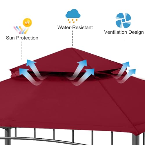 ABCCANOPY Replacement Top for L-GZ136PST Burgundy by ABCCANOPY - Image 3