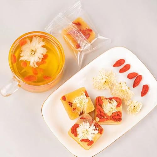 Chrysanthemum Goji Rock Sugar Tea 10.58 Oz/300g Individual Packing Rock Sugar Cubes With Chrysanthemum Sweet Flavor With Floral Amora - Image 4