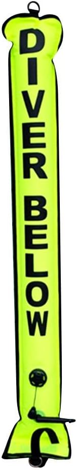 Professional Scuba Diving Surface Marker Buoy SMB ''Diver Below'' Tube with Oral Inflator,