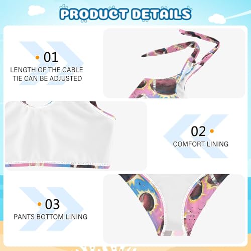 Image of Boccsty Cute Crab Red Blue Girls Swimsuits Kids Bikini Sets 2 Pcs Bathing Suit for 3T