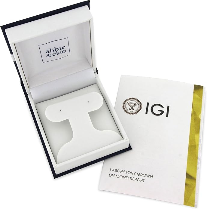 Image of Lab-Grown Diamond Stud Earrings With Unique laser engraved Diamond ID, Set In Platinum, White Gold or Yellow Gold - D Color, VVS2 Clarity, IGI Certified Lab-Grown Diamonds - Available in 1 to 5 CTTW