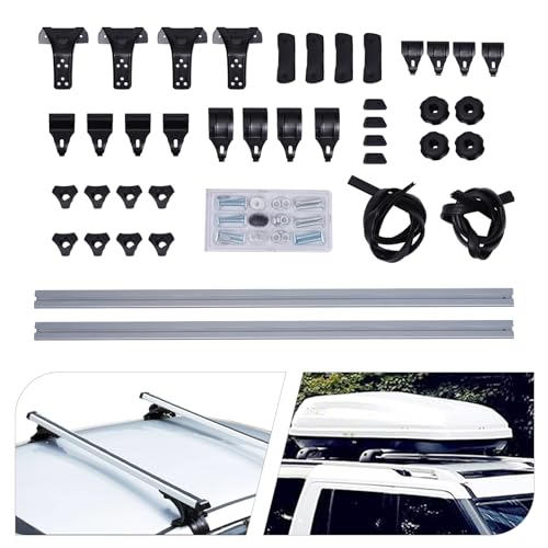 Dachgepäckträger 2-teilig Auto Universal 146x15x15cm Dachträger Querstange 75kg Tragfähigkeit Relingträger Gepäckablage, für Fahrradträger, Dachboxen oder als Skihalter