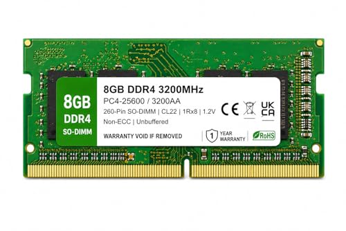 Image of 8GB DDR4 3200MHz OEM Laptop RAM Compatible with Samsung [Key Specs: PC4-25600 /3200AA | 260-Pin SO-DIMM | CL22 | 1Rx8 | 1.2V | Non-ECC] | 1 Year Seller Warranty
