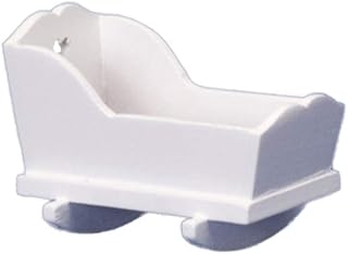 Classics by Handley House Dollhouse White Rocking Cradle Crib Cot Miniature 1:12 Nursery Furniture