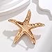 Shell Pearl Rhinestone Starfish Brooch for Women Gold Plated Crystal Star Shaped Brooches Ocean Sea Animal Lapel Pins Elegant Wedding Beach Party Dress Accessories(D)