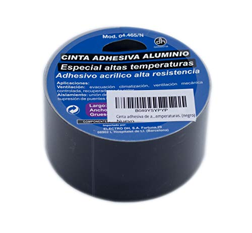 Cinta adhesiva de 10metros. Cinta adhesiva aluminio color negro. Acrílico alta resistencia...