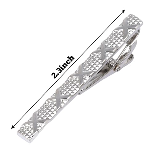Image of 4 Pcs Stainless Steel Tie Clips for Men Classic Tie Bar Clip for Formal Business Wedding Party Fathers Day Gift