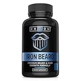 Zhou Nutrition Iron Beard, Beard Growth Vitamin Supplement for Men, 60 Capsules