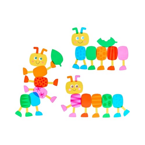 HABA Kinder Bastelset - Fensterbild Raupen - Kreatives Basteln für Kinder ab 5 Jahren