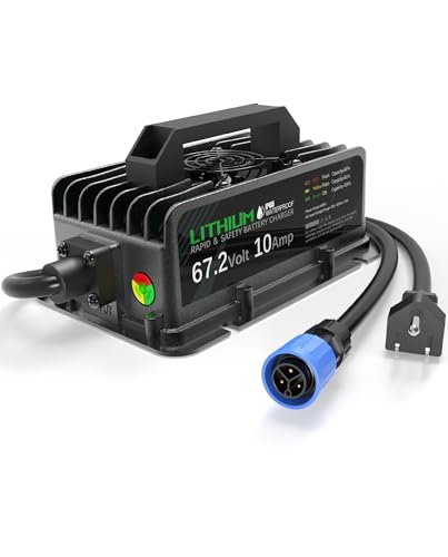 67.2V 10A Fast Battery Charger for Talaria Sting 4000 Series X3 L1E X3C MX3/MX4, Waterproof 3-Prong Power Supply Adapter with Cooling Fan, Efficient eBike Charger