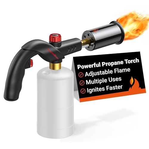 ThermoMaven Powerful Propane Torch, Kitchen Cooking Torch, Culinary Torch Lighter, Adjustable Blow Torch for Sous Vide Searing Steak, BBQ, Grill, Campfire Charcoal Starter (Propane Tank Not Included)